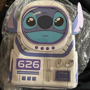 Loungefly White, Purple & Blue Stitch Astronaut Mini Backpack